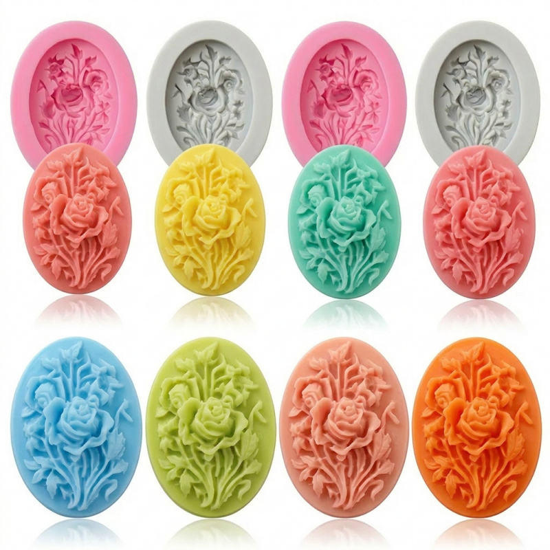 4 moldes de silicone com forma - Soap Making Silicone Molds avaliação e preço